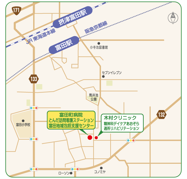 富田町病院の地図
